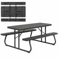 Table de pique-nique pliante extérieure marron