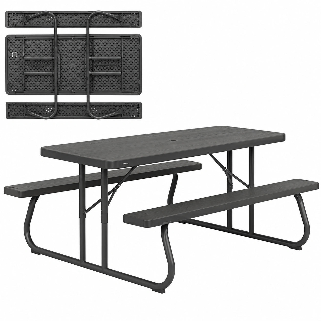 Table de pique-nique pliante extérieure marron