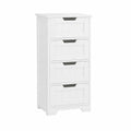 Armoire de Rangement Salle de Bain 5 Tiroirs, Compacte et Élégante, Blanc 40x30x102cm