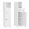 Armoire de Salle de Bain Compacte avec Rangement et Porte-Rouleau