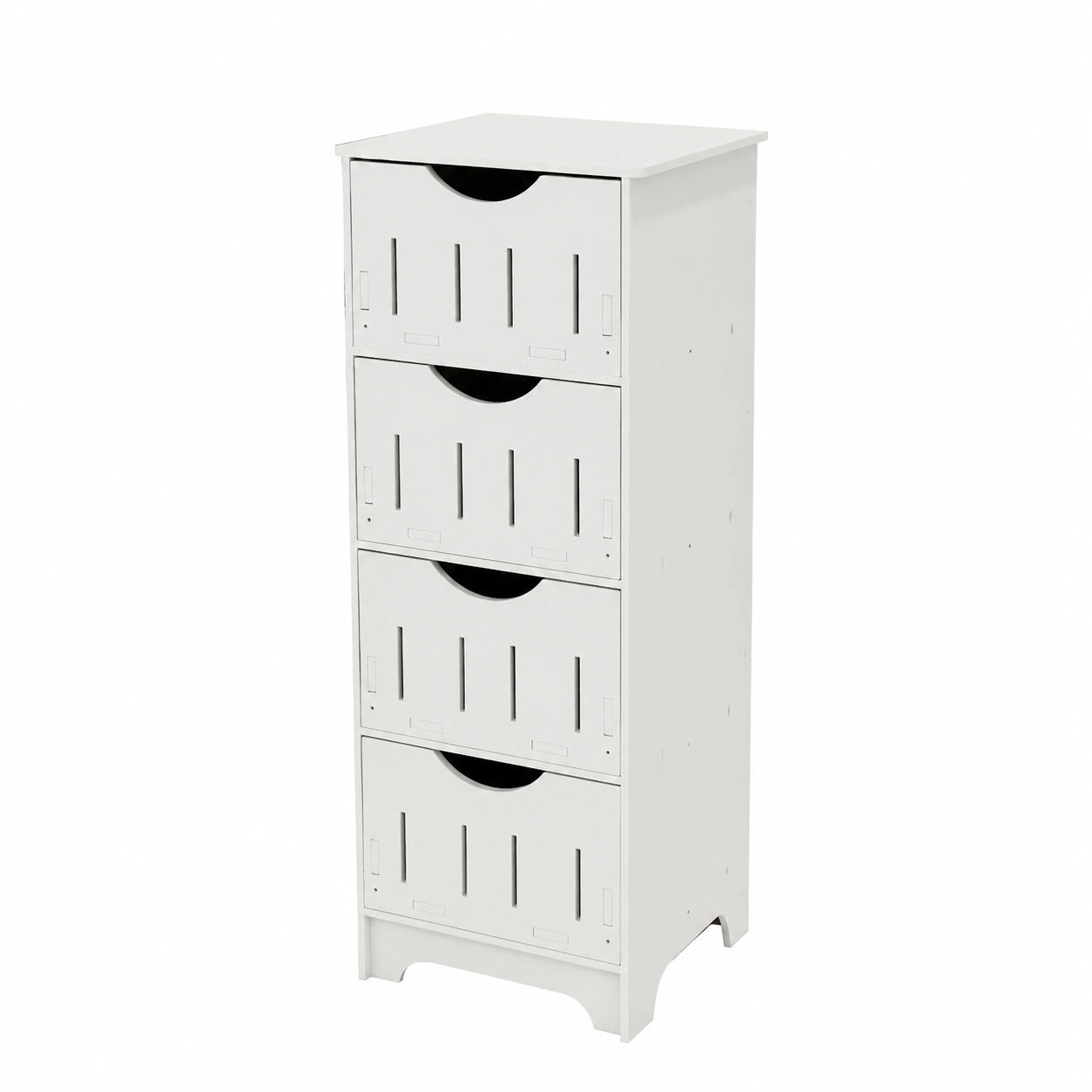 Armoire de Rangement Moderne Blanc 4 Tiroirs