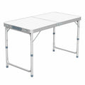Table de Camping Aluminium Pliante 120 cm, Hauteur Réglable 3 Niveaux