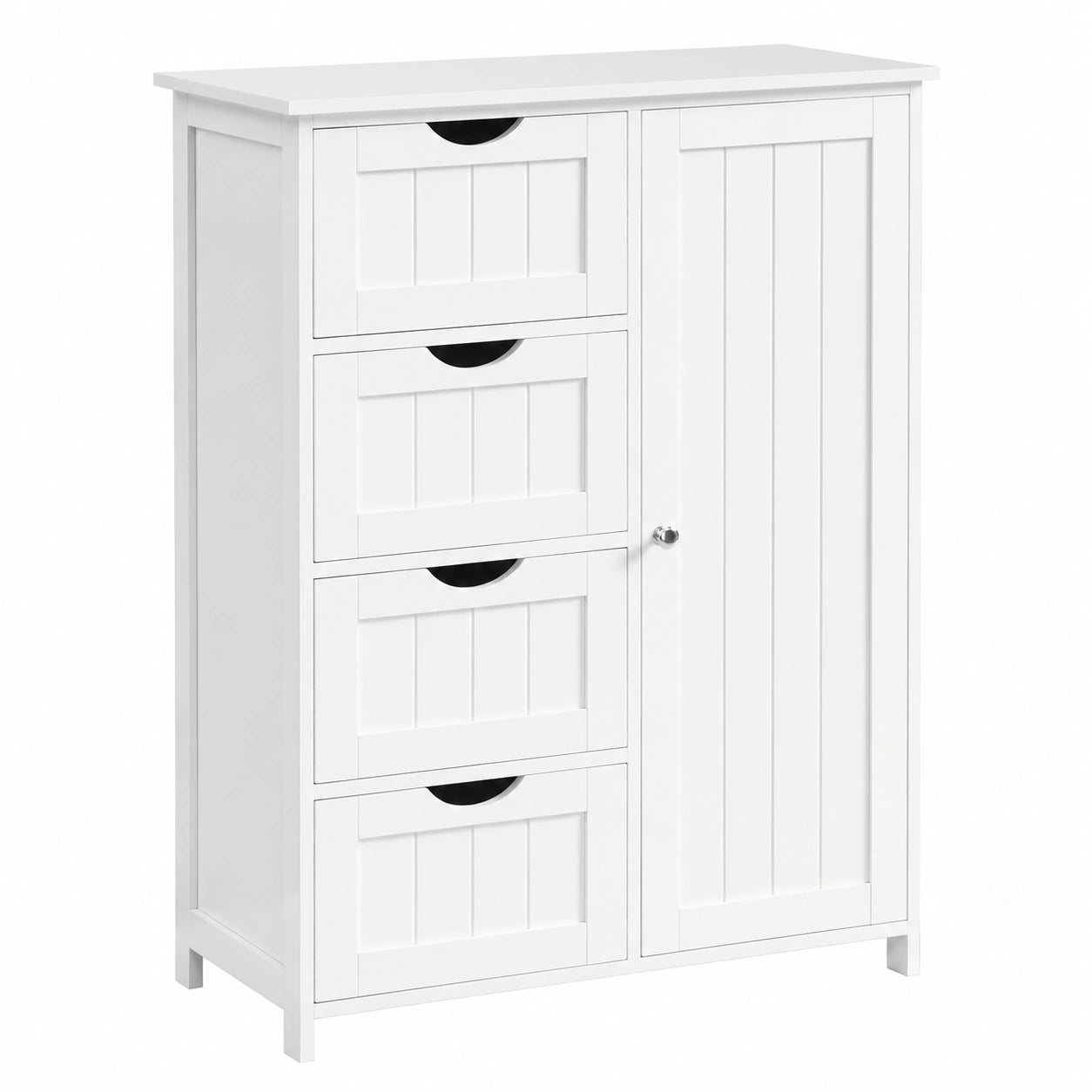 Armoire Salle de Bain avec Tiroirs et Étagère Réglable, 35 x 65 x 90 cm, Blanc