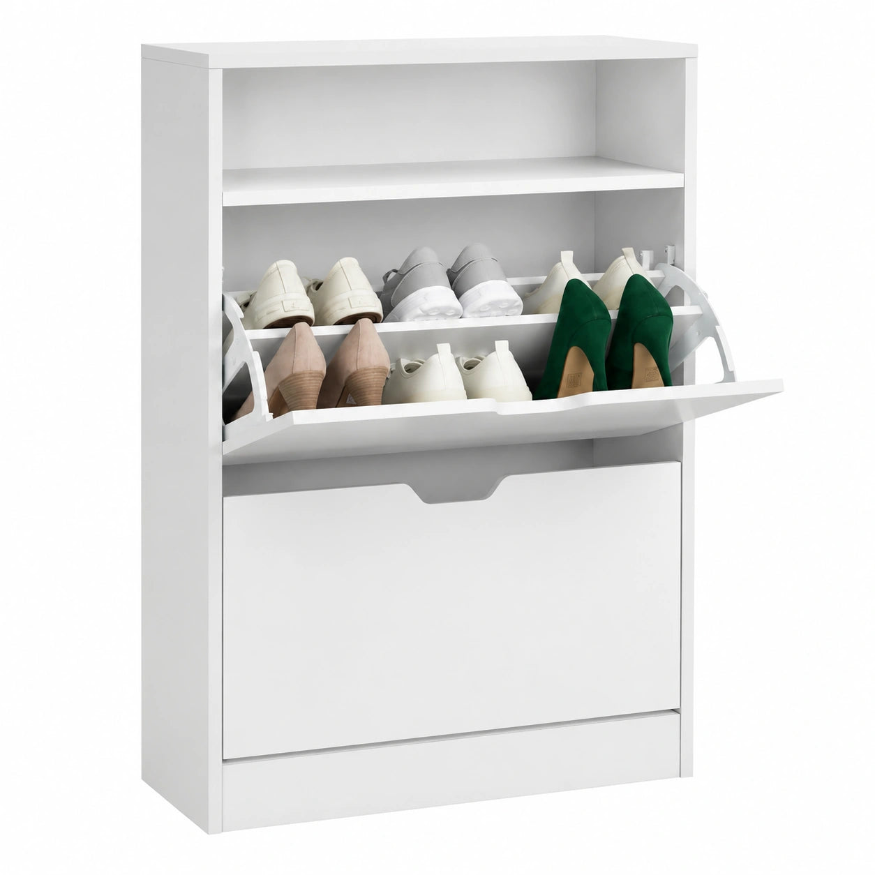 Meuble de rangement pour chaussures avec tiroirs et étagère intégrée