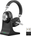 Casque Bluetooth avec ANC et Dongle USB, Bluetooth 5.3, 45h d'Autonomie – Parfait pour Bureau, Télétravail et Conférences
