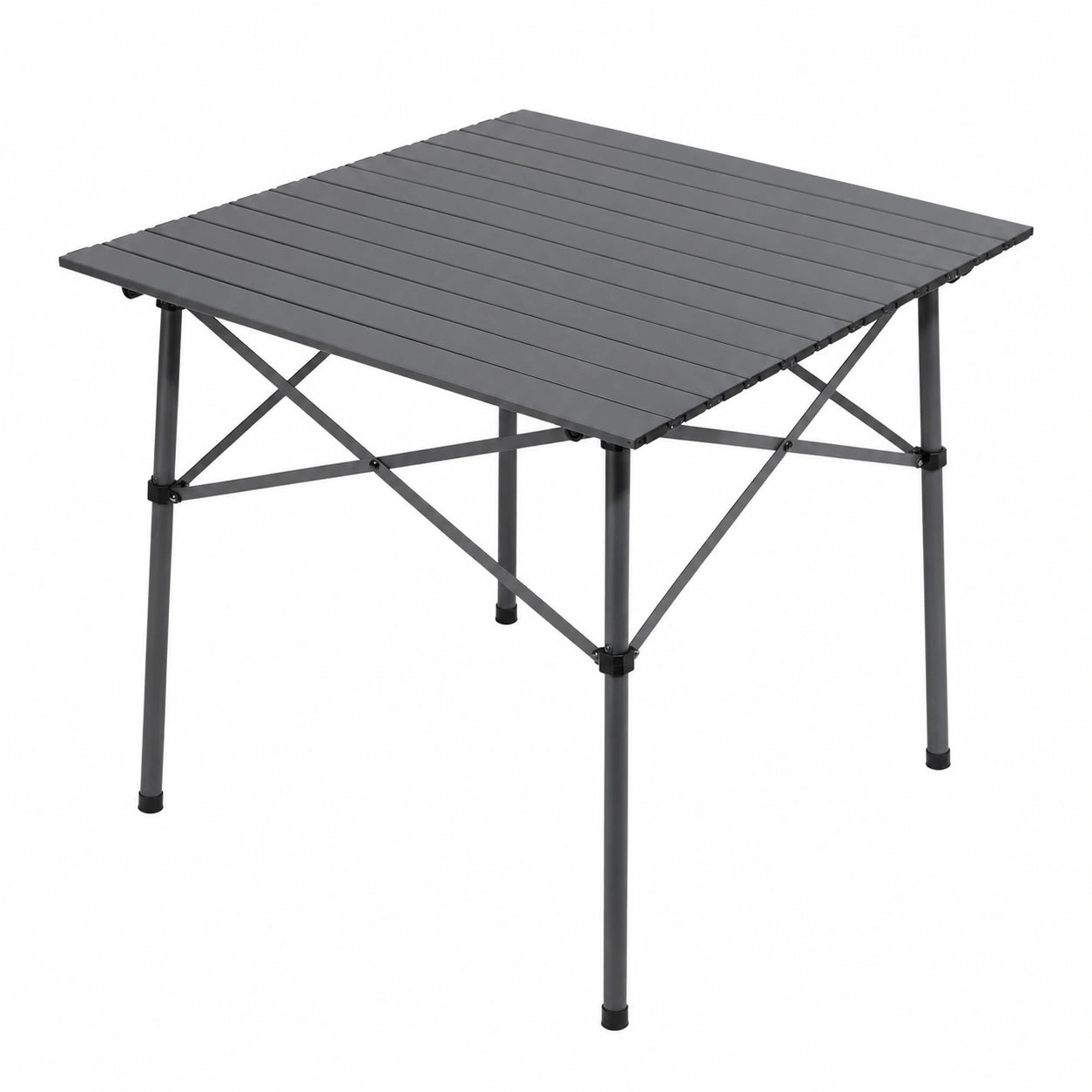 Table de camping pliante carrée en aluminium pour 4 personnes avec sac de transport