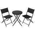 Ensemble de Jardin: Table Ronde et Chaises Pliantes pour 2 Personnes