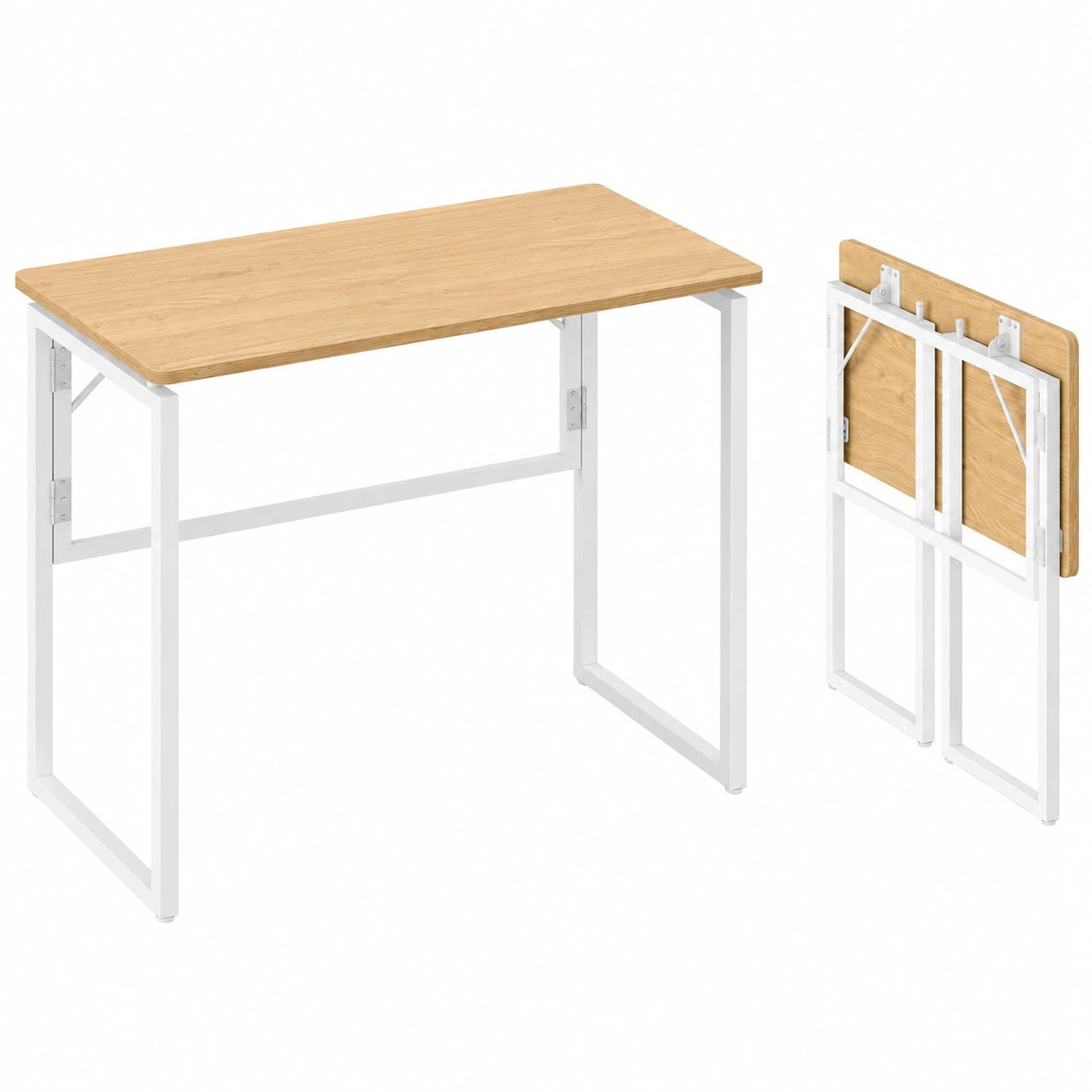 Table pliante compacte pour intérieur et extérieur, 80 x 40 cm, couleur chêne