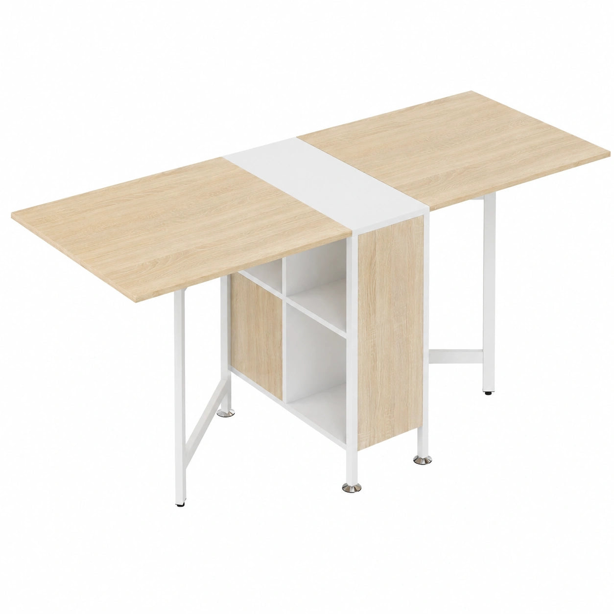 Table à Manger Pliable pour 4 Personnes avec Rangement Intégré