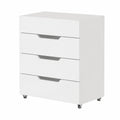 Bureau pliable blanc avec tiroirs pour espace restreint