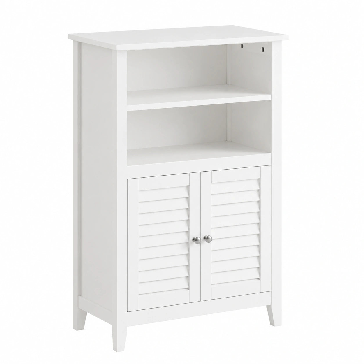 Armoire de salle de bain étroite avec étagères et portes, meuble de rangement gain de place