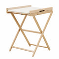 Table à langer pliante en hêtre verni avec matelas PVC