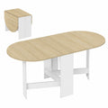 Table pliante ovale pour cuisine, 6 personnes, idéale petits espaces
