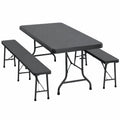 Ensemble de Table Pliable et Bancs pour Jardin et Camping