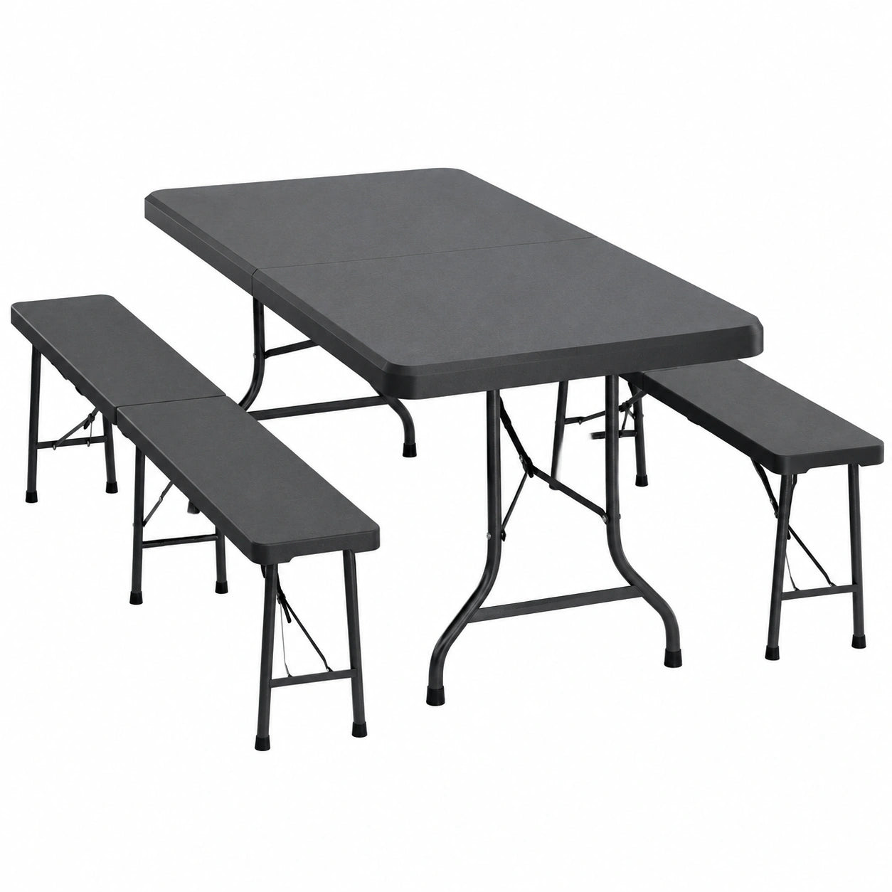 Ensemble de Table Pliable et Bancs pour Jardin et Camping