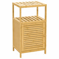 Meuble de salle de bain en bambou avec placard et rangement