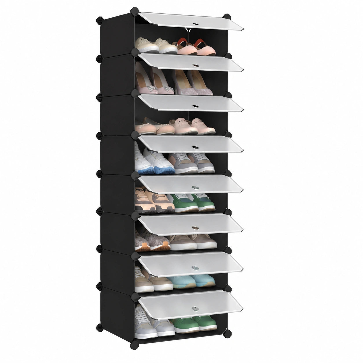 Meuble de Rangement Modulable pour Chaussures avec 10 Compartiments Rectangulaires
