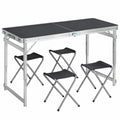 Table pliante de camping avec quatre chaises et hauteur ajustable