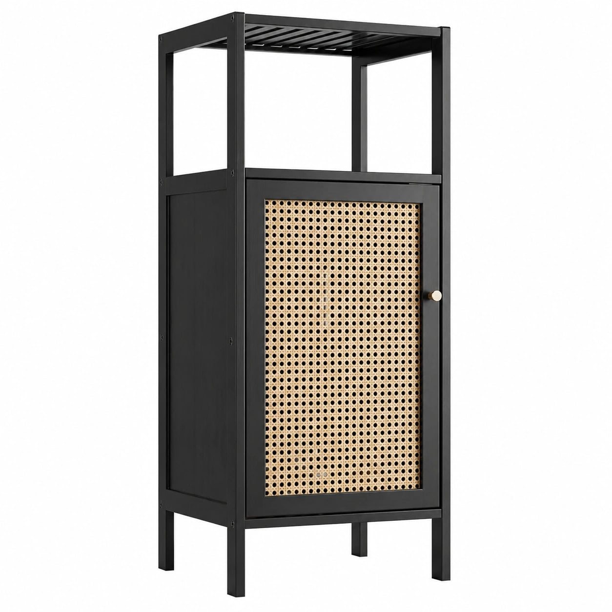 Meuble de Rangement Compact en Bambou pour Salle de Bain