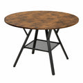 Table ronde industrielle avec étagère intégrée pour cuisine