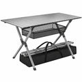 Table de camping pliable en aluminium avec sac de transport, 145x70x70 cm